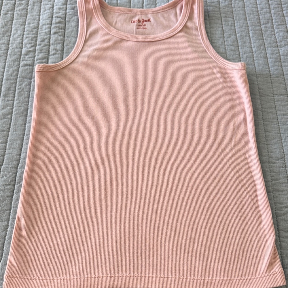 Cat & Jack Pink Ribbed Girls Tank Top